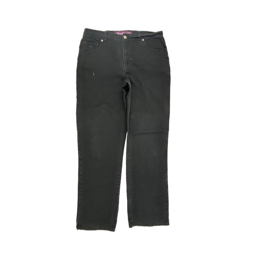Gloria Vanderbilt Straight Leg Women's size 8P Black Denim jeans‎